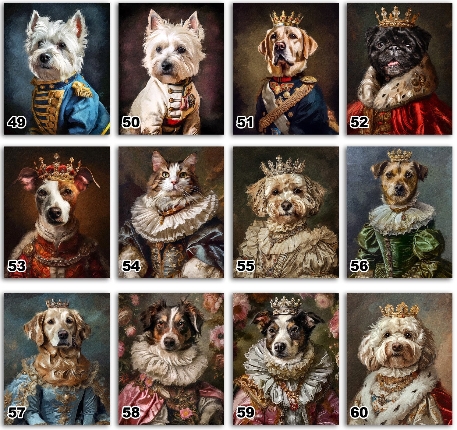 Royal pet portrait from photo