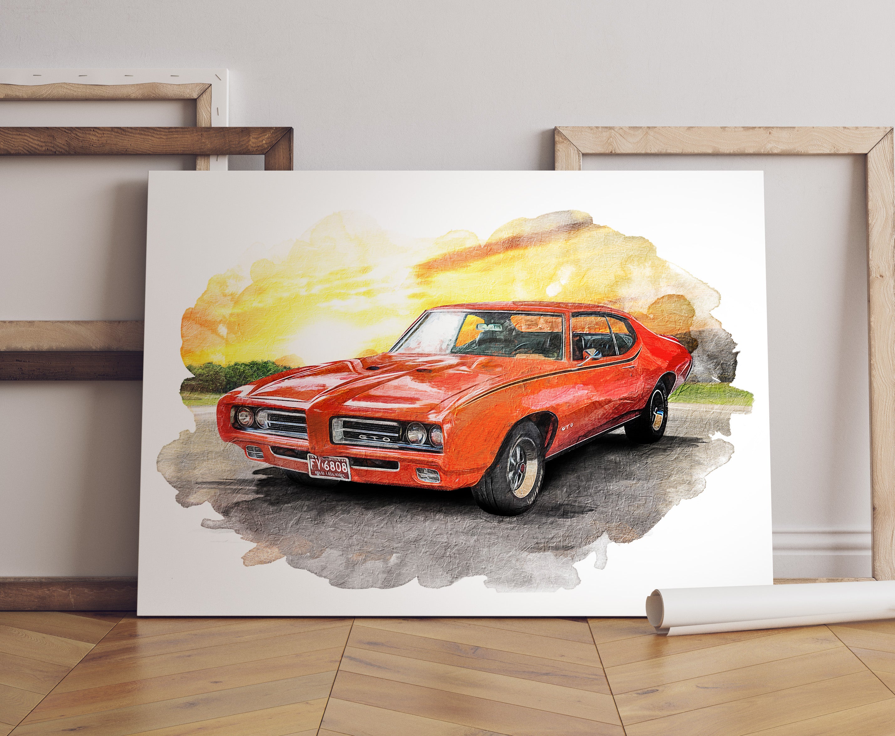 Custom car portrait from photo