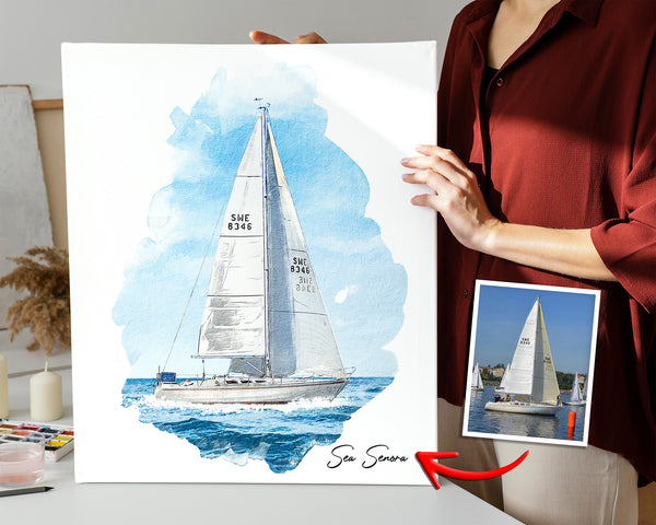 Custom boat portrait from photo