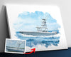 Custom boat watercolor portrait. Boat matte poster. Portrait from photo. Boat painting.