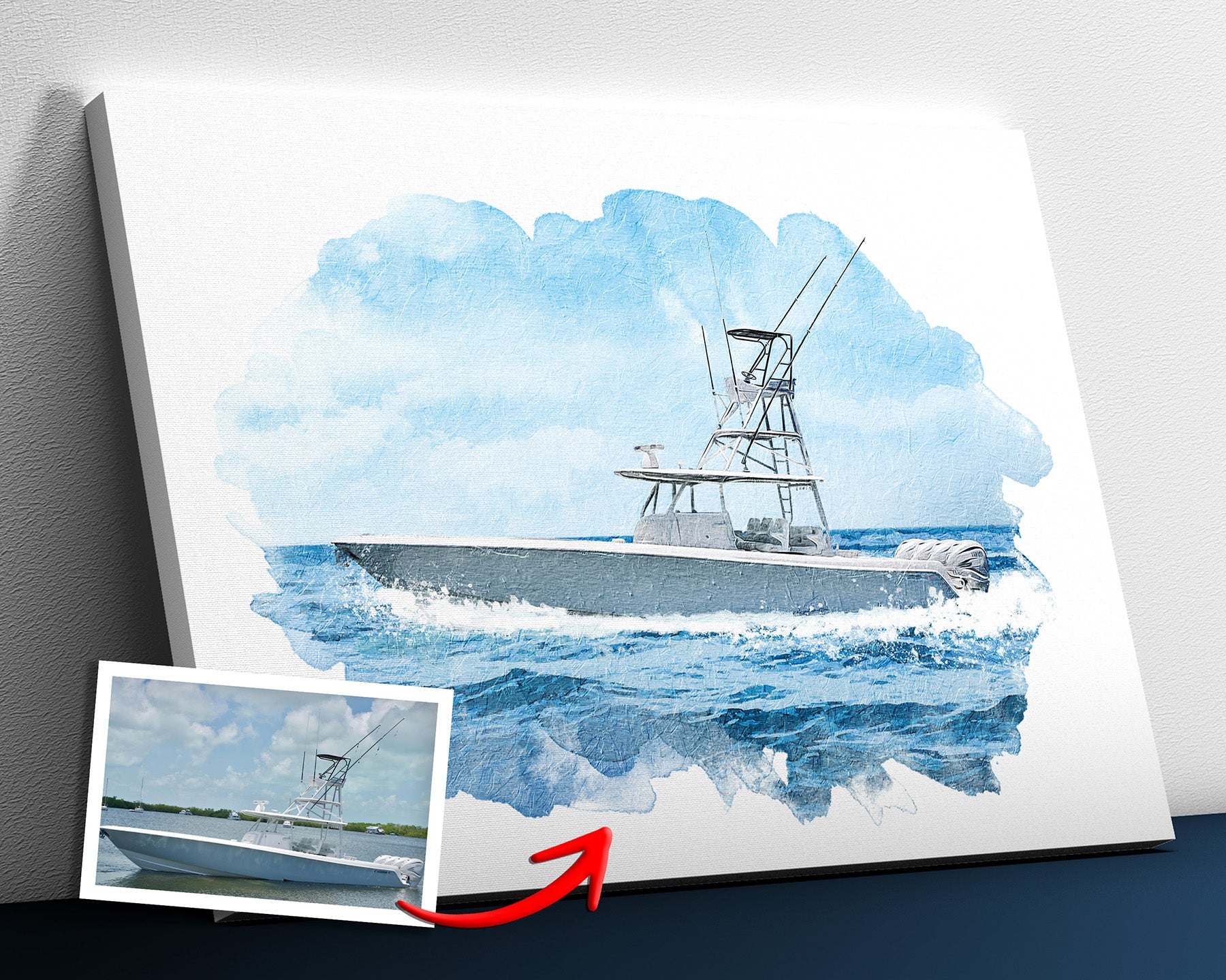 Custom boat portrait from photo