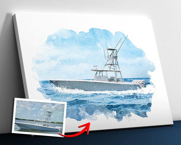 Custom boat portrait from photo