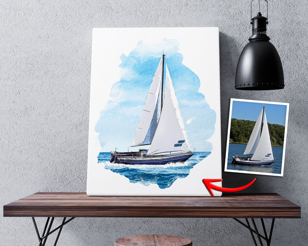 Custom boat portrait from photo