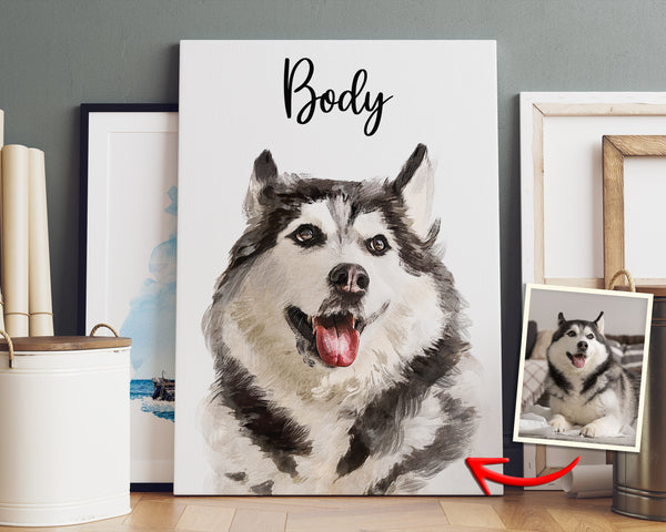 Custom dog portrait. Pet matte poster. Portrait from photo. Pet painting.