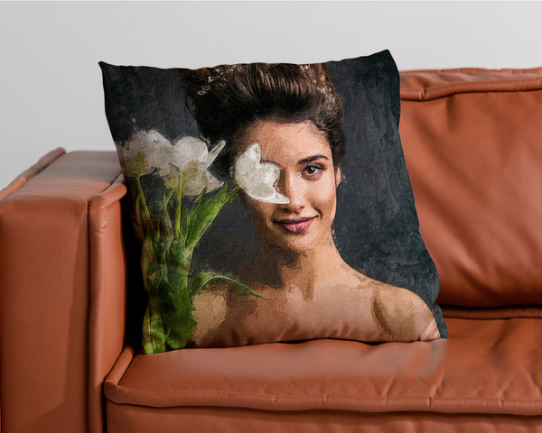 Custom portrait pillow from the photo. Custom pillow